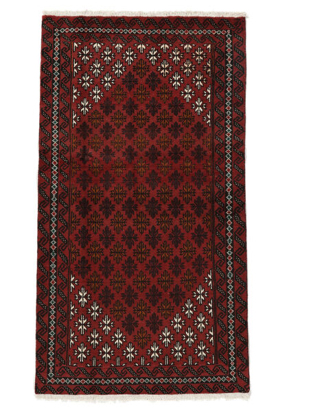 Tapis Baloutche 98X175 Noir/Rouge Foncé (Laine, Perse/Iran)