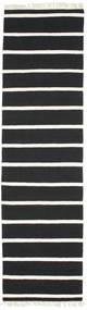 Dorri Stripe 80X300 Petit Noir/Blanc Rayé Couloir Tapis De Laine Tapis 