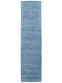  Handloom Fringes - Bleu Clair Tapis 80X300 Moderne Tapis De Couloir Bleu Foncé (Laine, Inde)