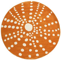  Sjöborre Handtufted - Orange Tapis Ø 200 Moderne Rond Marron Clair/Beige (Laine, Inde)