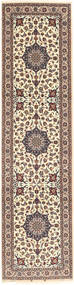  Ispahan Chaîne De Soie Tapis 75X303 D'orient Fait Main Tapis De Couloir Gris Clair/Beige ( Perse/Iran)