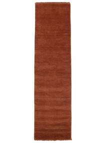  Handloom Fringes - Rouge Rouille Tapis 80X300 Moderne Tapis De Couloir Blanc/Crème/Rouge Foncé (Laine, Inde)