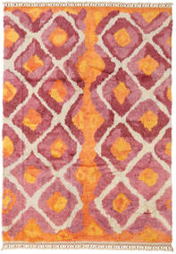  Handknotted Berber Shaggy Tapis 196X281 Moderne Fait Main Orange/Rouille/Rouge (Laine, Turquie)