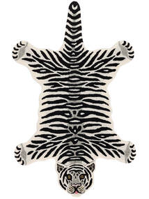  100X160 Animal Tapis Enfant Petit Tiger Tapis - Blanc Laine, 