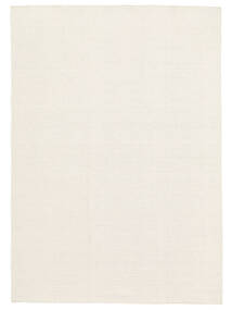  160X230 Uni Kilim Loom Tapis - Blanc Écru Laine, 