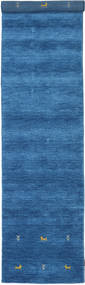  Gabbeh Loom Two Lines - Bleu Tapis 80X450 Moderne Tapis De Couloir Bleu/Bleu Foncé (Laine, Inde)