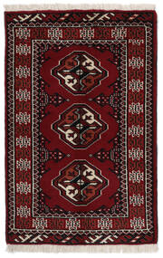 Tapis Turkaman 62X95 Noir/Rouge Foncé (Laine, Perse/Iran)