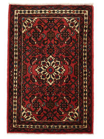 63X95 Tapis D'orient Hosseinabad Noir/Rouge Foncé (Laine, Perse/Iran)
