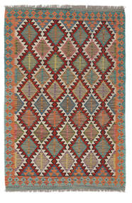  Kilim Afghan Old Style Tapis 123X185 D'orient Tissé À La Main Rouge Foncé/Vert Foncé (Laine, )