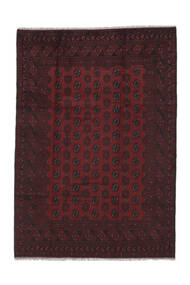  Afghan Fine Tapis 201X287 D'orient Fait Main Noir/Rouge Foncé (Laine, )