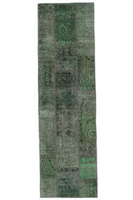 75X256 Tapis Patchwork - Persien/Iran Moderne Fait Main Tapis De Couloir Noir/Vert Foncé (Laine, Perse/Iran)