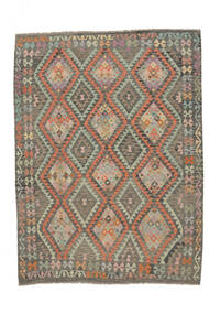  Kilim Afghan Old Style Tapis 211X281 D'orient Tissé À La Main Marron Foncé/Blanc/Crème (Laine, Afghanistan)