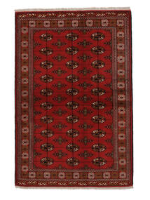 Turkaman Tapis 134X200 D'orient Fait Main Noir/Rouge Foncé (Laine, Perse/Iran)