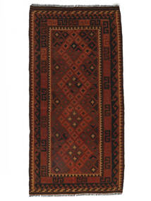 Tapis Afghan Vintage Kilim 104X200 Noir/Rouge Foncé (Laine, Afghanistan)