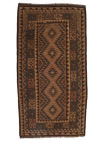Tissé À La Main Afghan Vintage Kilim Tapis 104X206 Vintage Tapis De Laine Noir/Marron Petit Tapis 