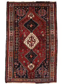 160X245 Tapis D'orient Shiraz Noir/Rouge Foncé (Laine, Perse/Iran)