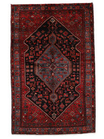 145X225 Tapis D'orient Hamadan Noir/Rouge Foncé (Laine, Perse/Iran)