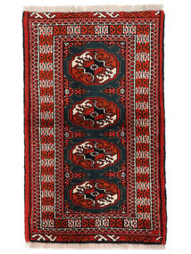 60X100 Tapis Turkaman D'orient Noir/Rouge Foncé (Laine, Perse/Iran)