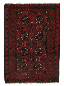 73X110 Tapis Afghan Fine Tapis D'orient Noir/Rouge Foncé (Laine, Afghanistan)