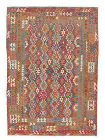 Tissé À La Main Kilim Afghan Old Style Tapis 236X343 Tapis De Laine Marron/Rouge Foncé Grand Tapis 