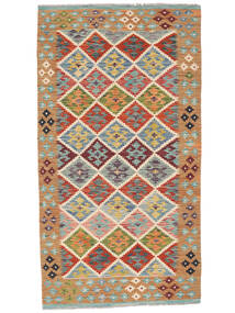 Tissé À La Main Kilim Afghan Old Style Tapis 105X196 Tapis De Laine Marron/Vert Petit Tapis 